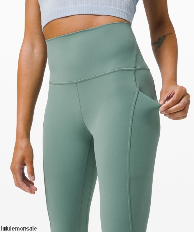 Lululemon Damen DELULU044 | Geröstete Braune Align Hoch Sitzende Hose Mit Taschen 25